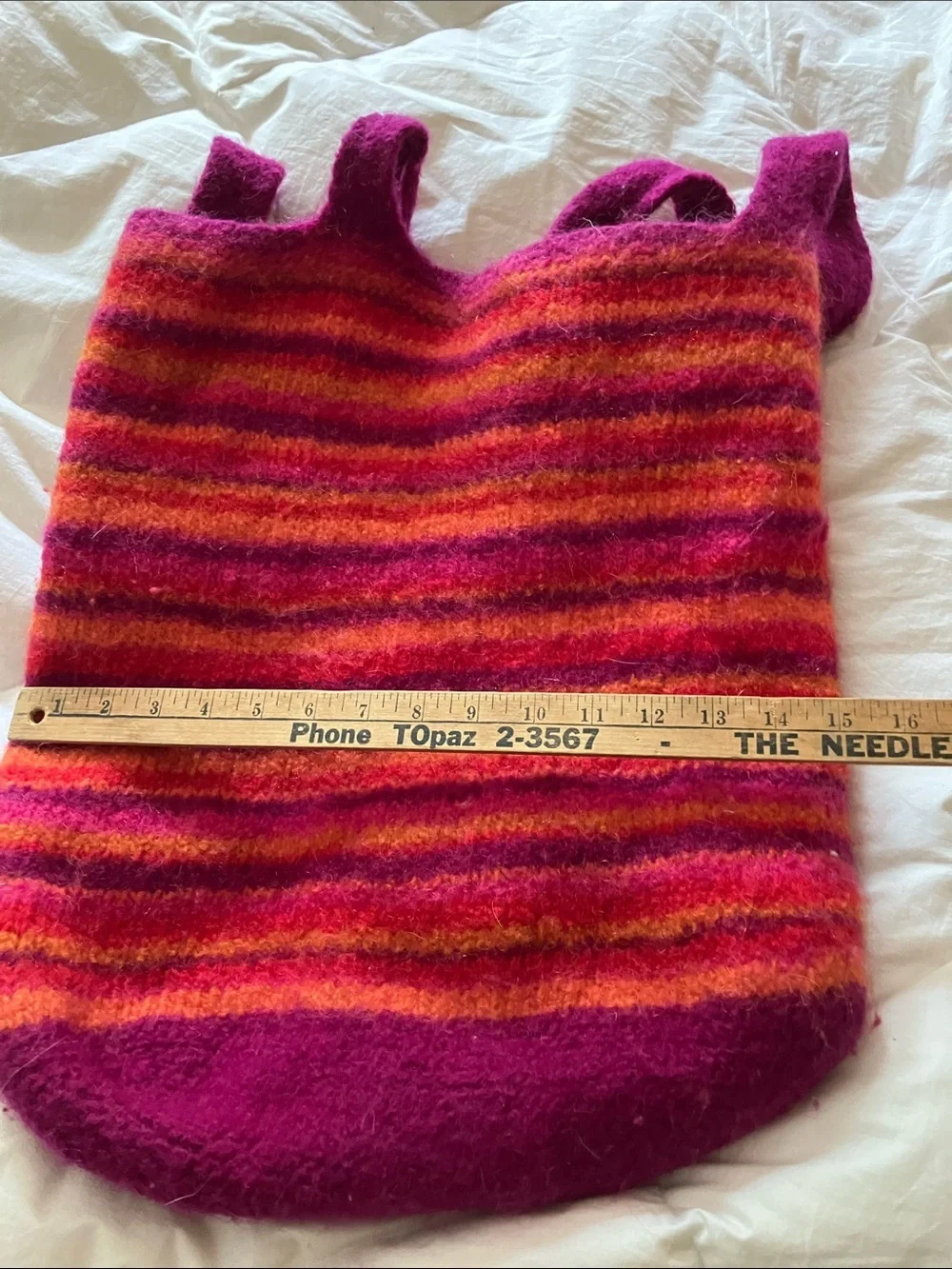 Felted Wool bag for beach or market or overnights huge 19” hand made wool
